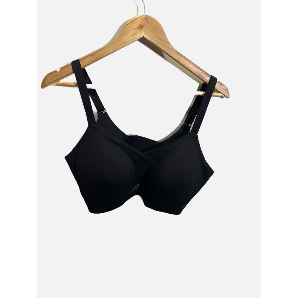 Honeylove Silhouette Bra Womens 38D/DD(E) Black Wire-Free Seamless Support Chic
